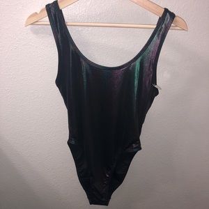 Emerald/ Black Iridescent One Piece Swimsuit